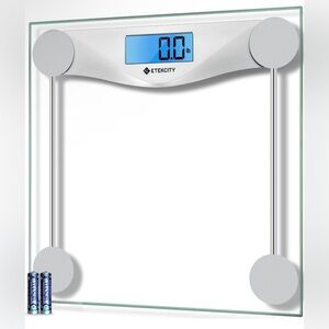 Scale for Body Weight, Large LCD Backlight Display, 6mm Tempered Glass, 400 lbs